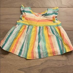 Baby Gap rainbow tunic top with rose gold accent